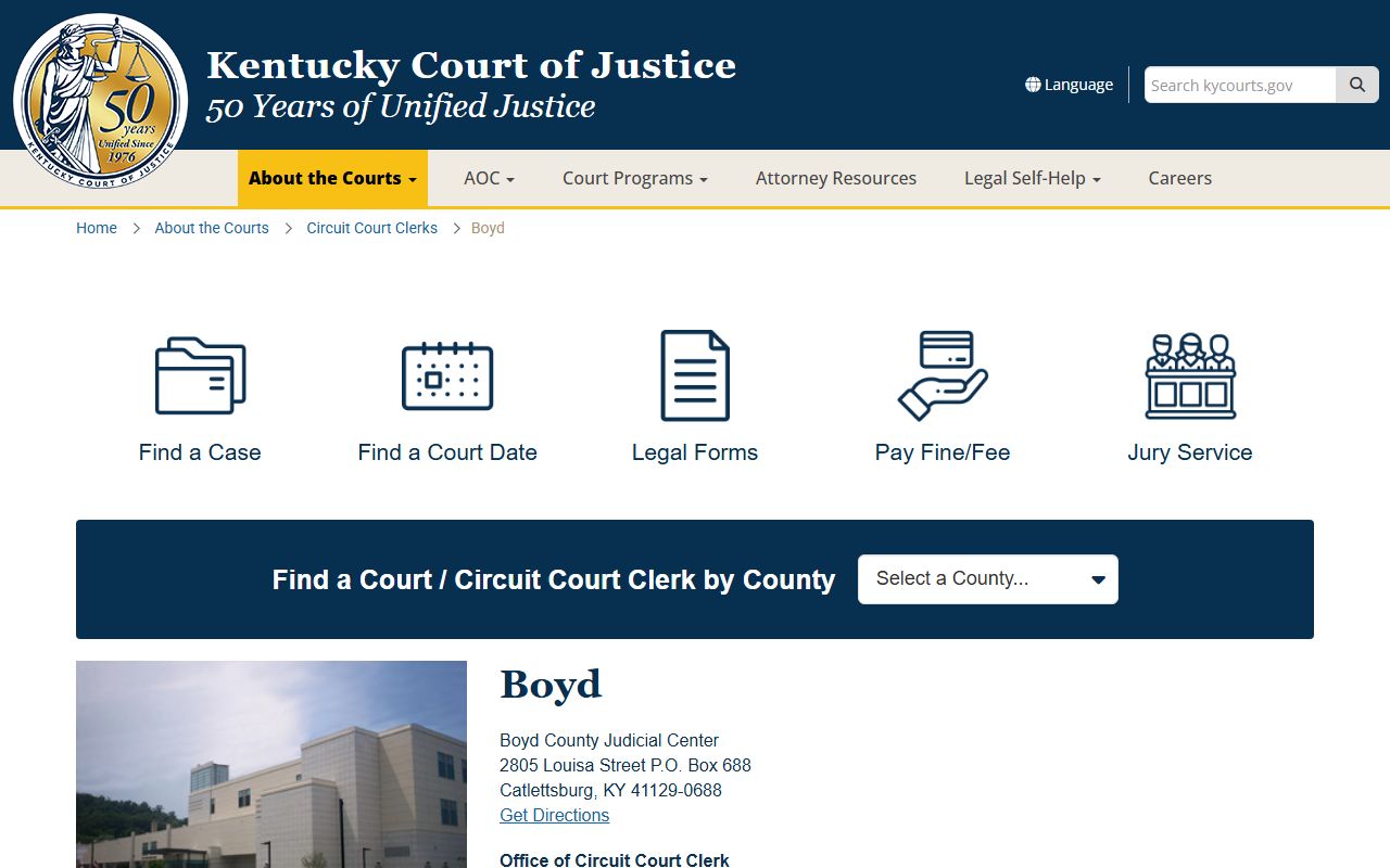 Boyd County Judicial Center for Ashland court docket access