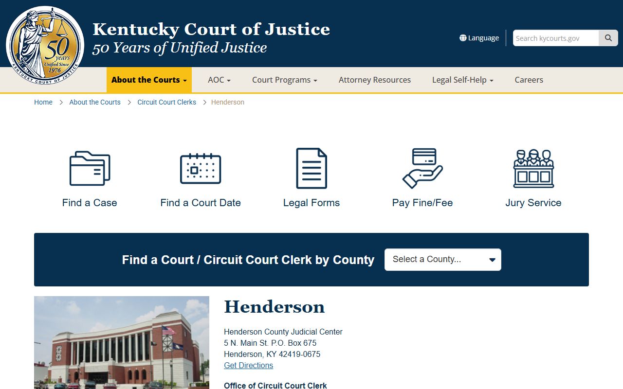 Henderson County Judicial Center for Henderson court docket access