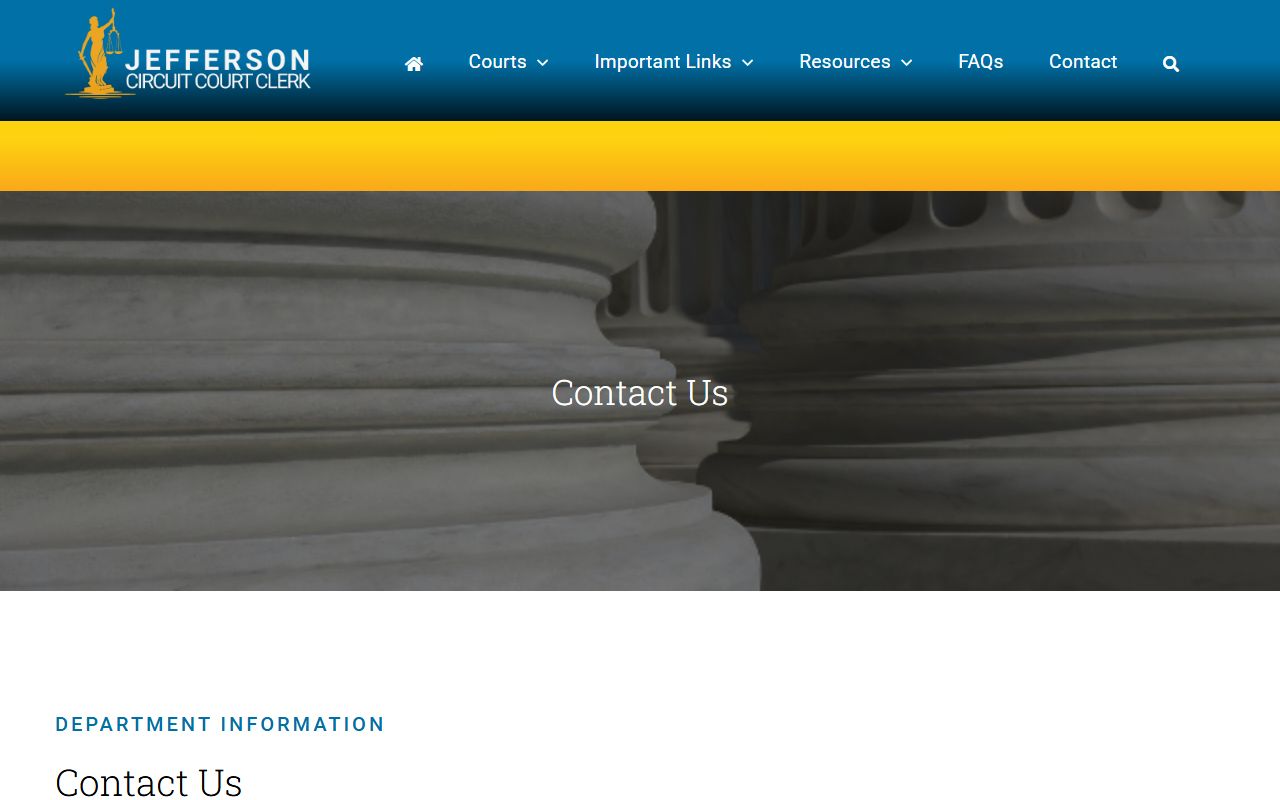 Jefferson County Court Docket contact information page for public inquiries